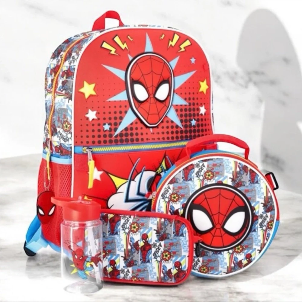 Boys Spiderman 17” Backpack Set - Picture 1 of 8